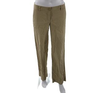Theory Womens Chinos Beige Linen Viscose Button Size 4